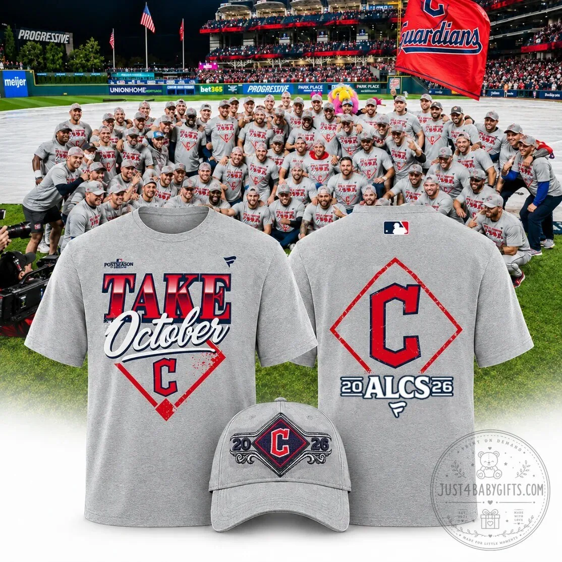 Cleveland Guardians Take October 2026 ALCS Postseason Gray T-Shirt