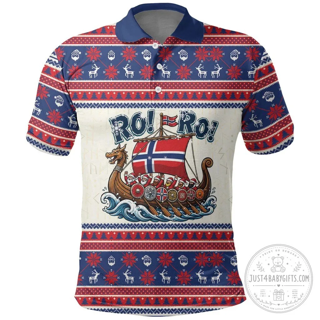 Norge Viking Santa Claus Christmas Ugly Sweater Pattern Polo Shirt