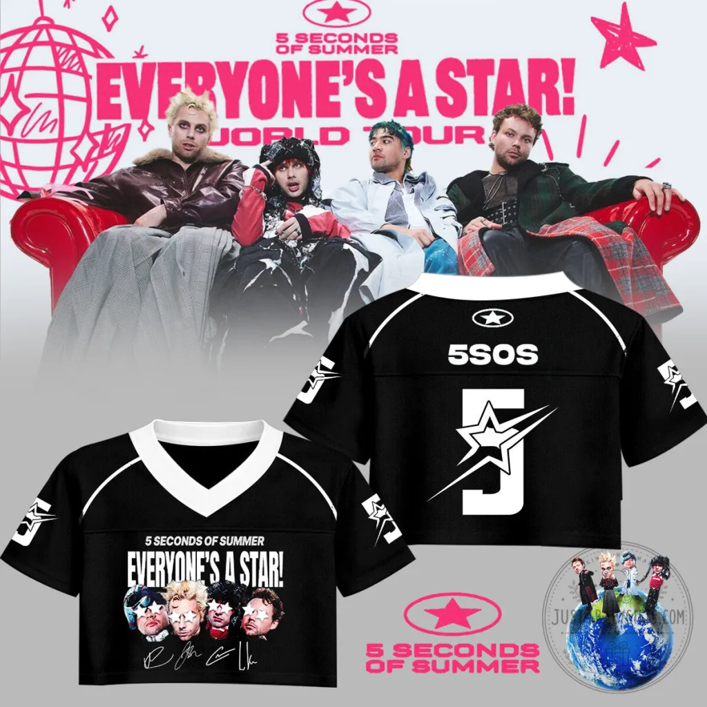 Cropped Football Jersey from 5 Seconds of Summer's Everyone's A Star World Tour Cropped Football Jersey from 5 Seconds of Summer's Everyone's A Star World Tour