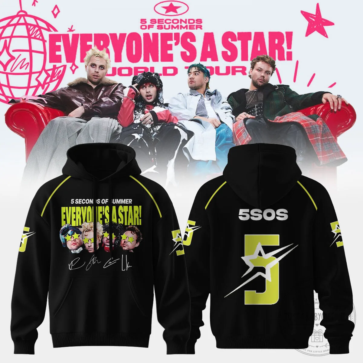 World Tour Concert Hoodie for Everyone's A Star by 5 Seconds of Summer 3 World Tour Concert Hoodie for Everyone