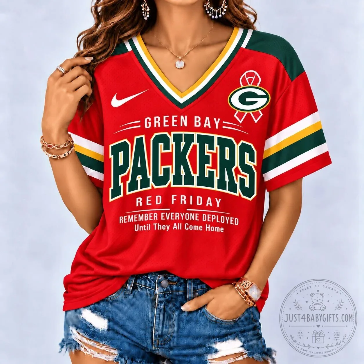 Green Bay Packers Red Friday Remember Everyone Deployed Until They All Come Home T-Shirt