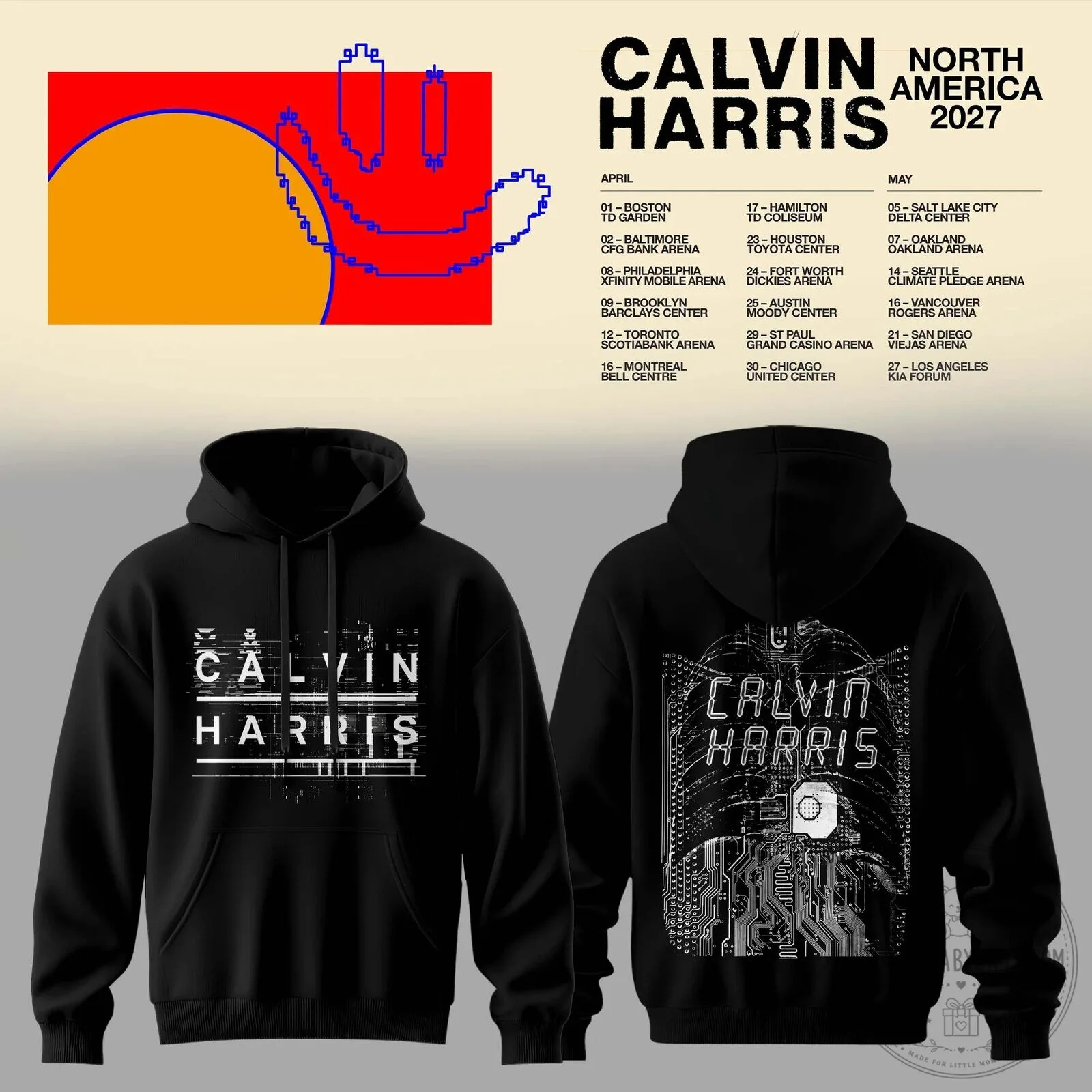 Calvin Harris North America 2027 Tour Dates Concert Black Hoodie 1 Calvin Harris North America 2027 Tour Dates Concert Black Hoodie