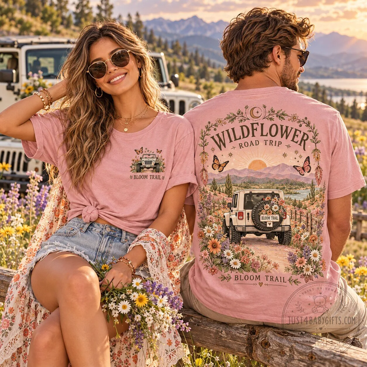 Wildflower Road Trip Bloom Trail T-Shirt for Jeep Lovers 1 Wildflower Road Trip Bloom Trail T-Shirt for Jeep Lovers
