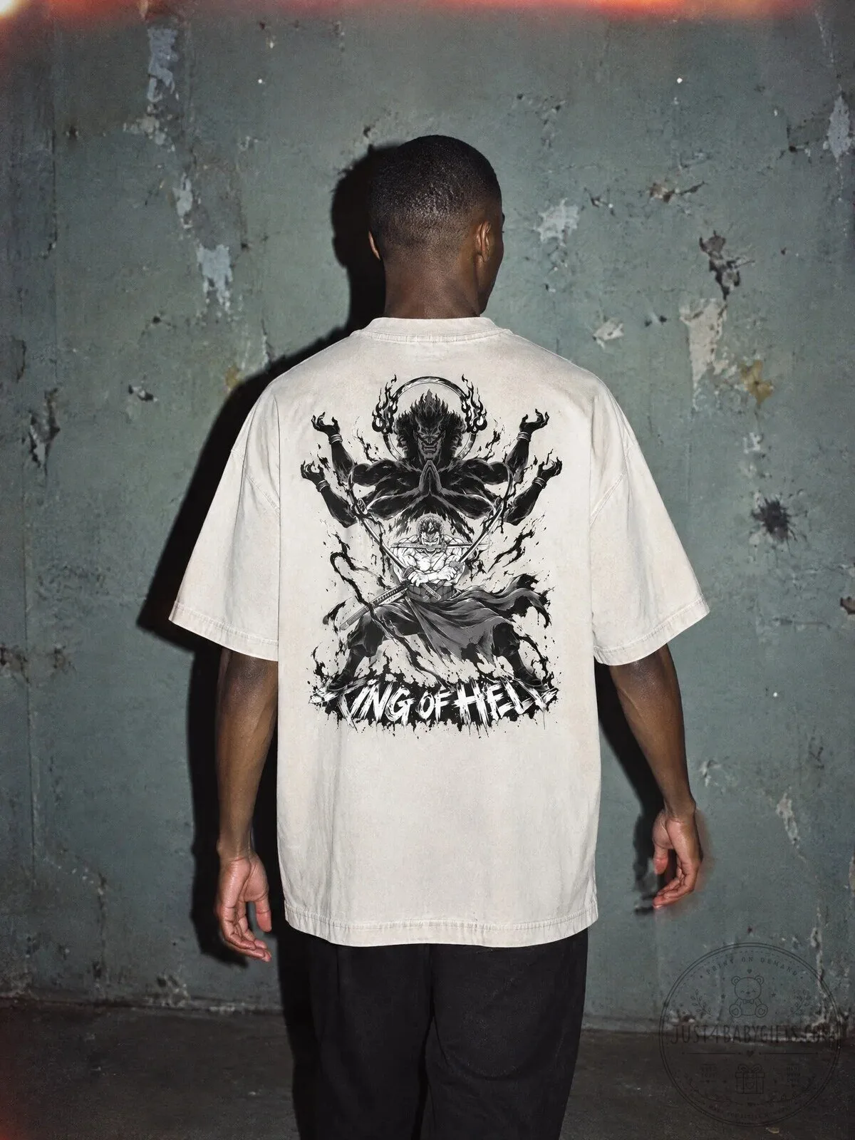 One Piece Roronoa Zoro King of Hell Six-Armed Demon Vintage T-Shirt